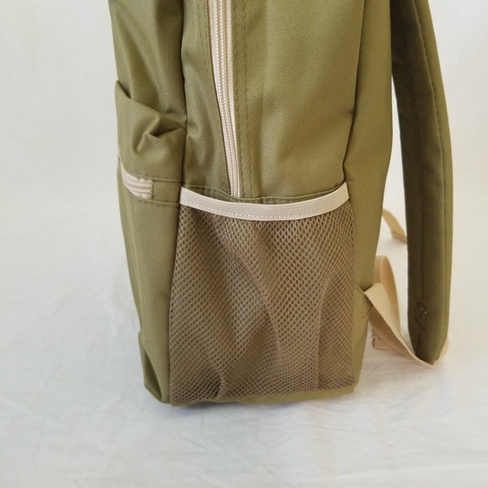New! Lightweight Olive Green Basic Backpack W/Bot… - image 6